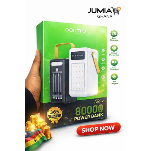 product_image_name-Generic-Original Oarmio Ultra High Capacity Power Bank With LED Light & Built-in 4 Cables – Fast Charging Portable Charger, 4 USB Outputs, Smart Protection – Black -1