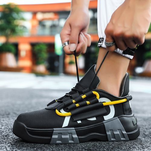 Shop Fashion Mens Athletics shoes Fashion Sports Lace-Up Sneakers Black  Online