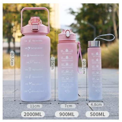 product_image_name-Generic-3pcs/Set Portable Sports Water Bottles 2000ml, 900ml, and 300ml-Multicoulor-2