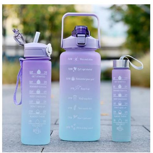 product_image_name-Generic-3pcs/Set Portable Sports Water Bottles 2000ml, 900ml, and 300ml-Multicoulor-3