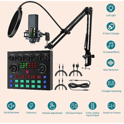 product_image_name-Generic-LGT 240 Condenser Microphone + V8S-X Sound Card Kit – Complete Studio Recording & Live Streaming Podcast Set-6