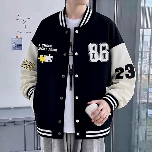 product_image_name-Generic-Dou-color Summer Thin Men's Fashionable Baseball Jacket Windproof Thin Jacket - Black-4