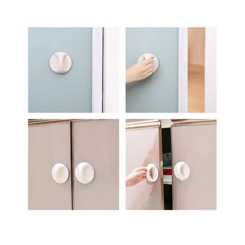 ShebSheb 4Pcs Self-Stick Instant Toilet Handles Cabinet Knobs Round Opening Stick On Window Handles - image 5