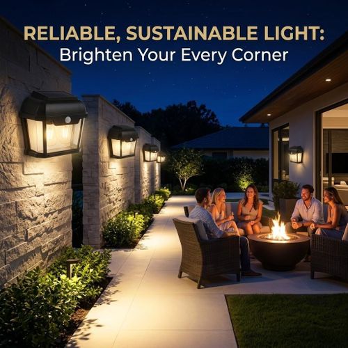 Generic Solar Motion Sensor Outdoor Wall Lamp - image 2