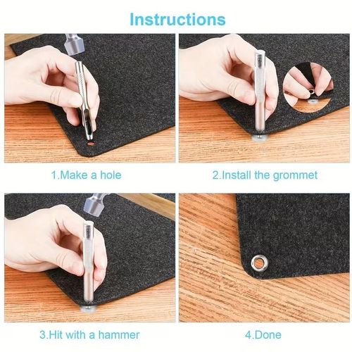 Generic Grommet Tool Set, Adjustment Tool and 100 Sets of Eyelets with Storage Box - image 6