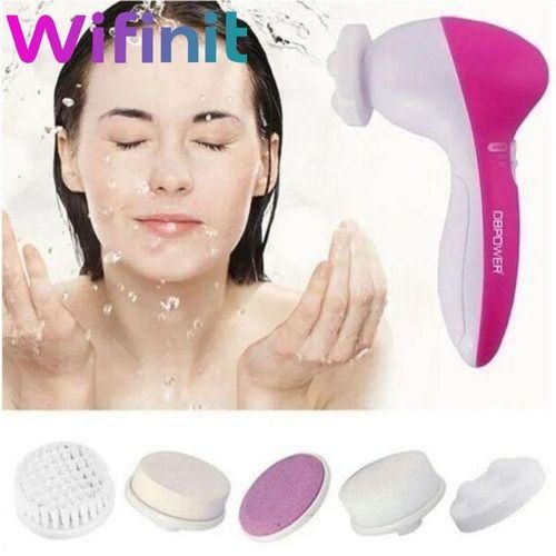 product_image_name-Generic-5-in-1 Facial Brush & Massager - Pink/White-6