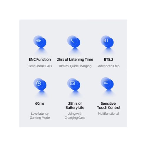 Generic TWS Wireless Bluetooth Earphone ENC Low-Latency Headphone - White - image 2