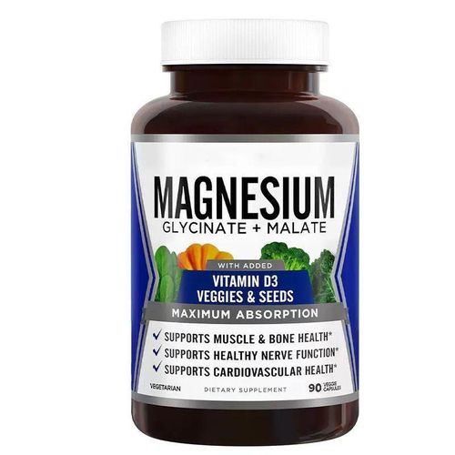 product_image_name-Generic-Magnesium Glycinate + Malate with Vitamin D3 – Maximum Absorption (90 Veggie Capsules)-1