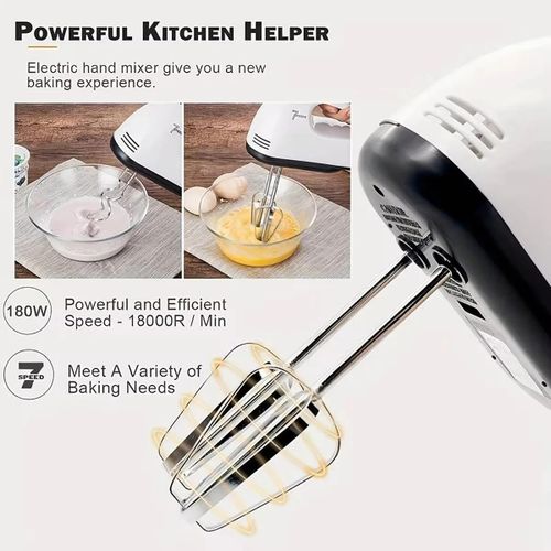 product_image_name-Generic-7-Speed Electric Hand Mixer, Portable Handheld Egg Beater for Baking, Whipping, Dough Mixing-3