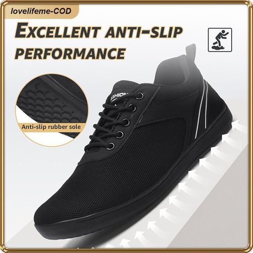 product_image_name-ASHION-Men’s Black Mesh Sneakers: Lightweight, Breathable Casual Shoes for Daily Wear-5