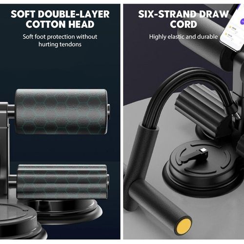 White Label Sit Up Bar with Rope with Adjustable Mobile Phone Holder. Grey - image 4