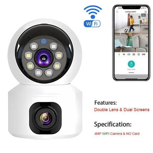 Shop Generic SIM Card 4G Camera Indoor Dual Lens Mini IP Camera 2K 4MP ...