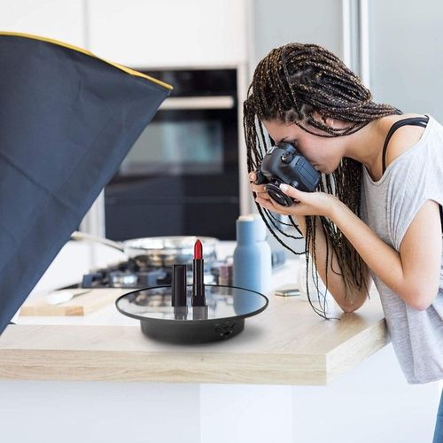 product_image_name-Generic-360 Degree 25cm Large Mirror Rotating Display turntable Stand-White-3