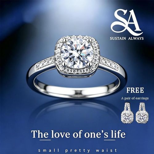 SA Sparkling Diamond Jewelry Piece Set（Adjustable ring size）