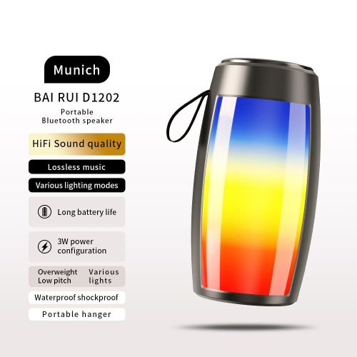 product_image_name-Generic-Portable Bluetooth speaker with RGB light panel, true wireless stereo, Bluetooth 5.2, USB/Micro SD playback, rechargeable-1