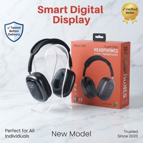 Generic AKZ-617BT Super Bass Wireless Headphones with Smart Digital Display