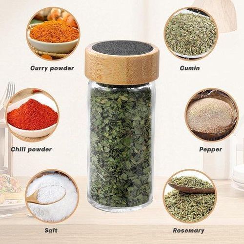 product_image_name-Generic-12pcs Round spice bottle with lid, glass spice jar, spice storage bottle-2