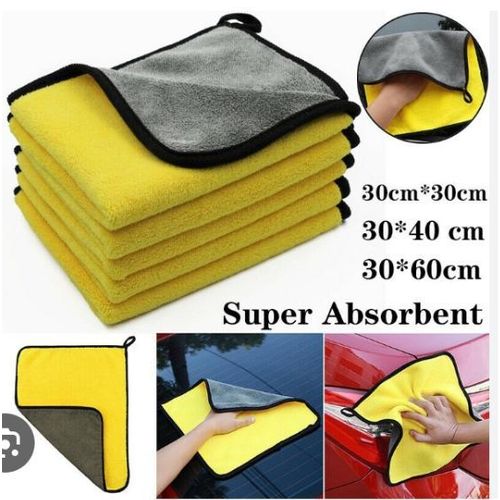AD 3pcs Car Microfiber Cleaning Towel - Multicolor - image 3