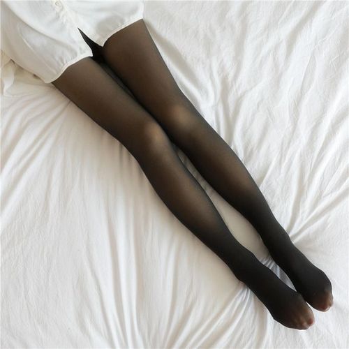 Shop Generic Women Winter Tights Stretch Opaque 220G Fleece Lined Black  Translucent Online