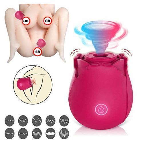 product_image_name-Generic-USB Rechargeable Rose Vibrator Clitoral Suction Cup Sex Toy-1