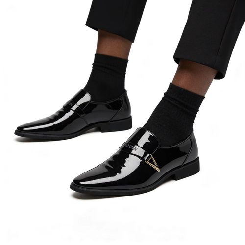 product_image_name-Fashion-Stylish, Sophisticated Men's Slip-On Office Shoes - Men's Formal Leather Shoes - Black-3