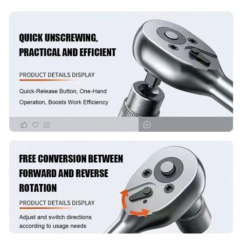 Generic 46Pcs Ratchet Wrench Socket Set - Professional Auto & Home Repair Combination Tool Kit - image 4