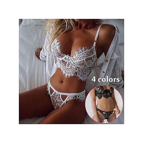 Womens Sexy Lingerie Push Up Bra Set Sheer Underwear Lace G-String