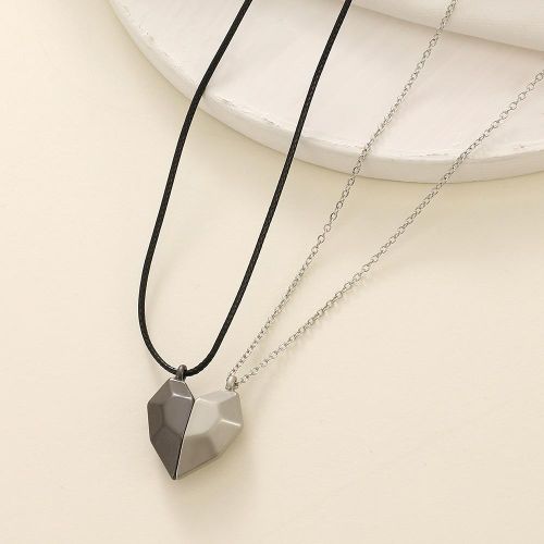 product_image_name-SA-Valentine's Day gift Silver Black Love Couple Necklace-5