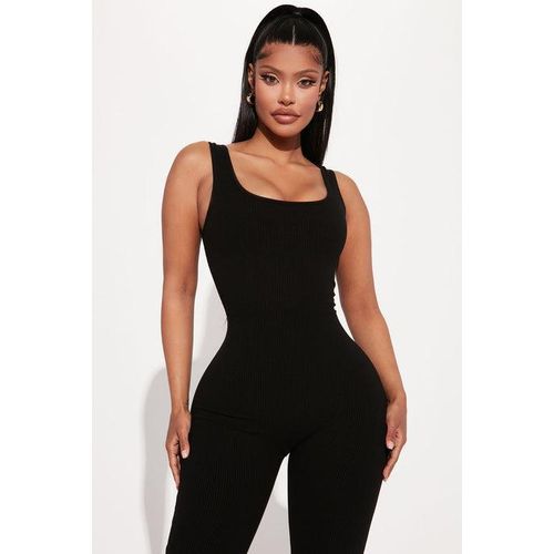 product_image_name-Generic-Women's Elastic Tummy Control Stretch Jumpsuit - Black -1