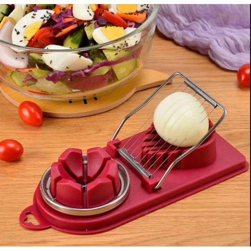 Adamantea 2 in 1 Manual Boiled Egg Cutter- Multicolours