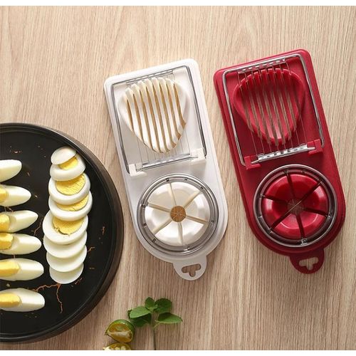 Adamantea 2 in 1 Manual Boiled Egg Cutter- Multicolours - image 2