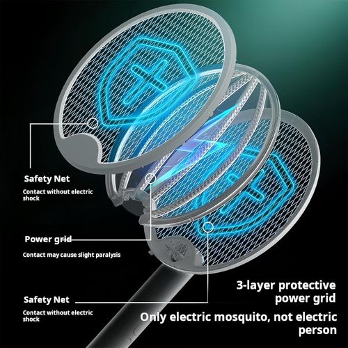 Generic Foldable UV light mosquito killer racket, USB 2-in-1 electric mosquito swatter - image 5