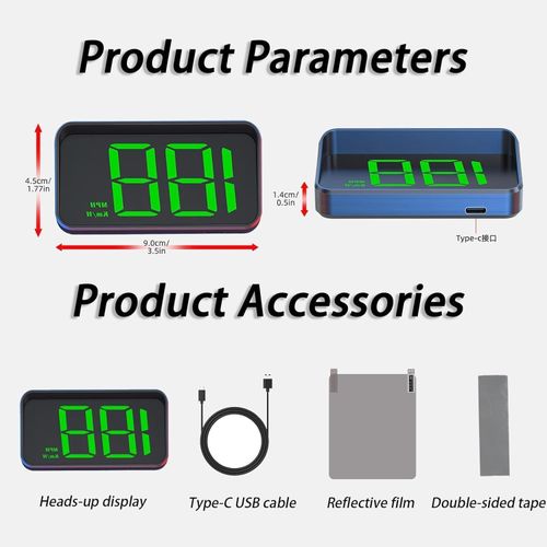 Generic Car Head Up HD Display GPS Speedometer KMH Digital HUD Windshield Projector - image 8