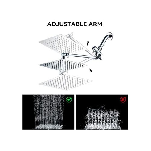 White Label 8 Inch Electroplated Rainfall Showerhead with 5 Modes Handheld Spray Wall Mounted Shower System - image 2