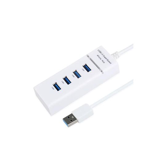 Generic 4-Port USB 3.0 High-Speed Data Hub Splitter for Laptops & PCs - White - image 2