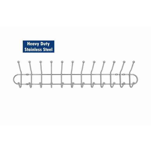 product_image_name-Generic-High Quality Stainless Steel Wall Hanger with 10  Stainless Steel Hooks - Silver-1