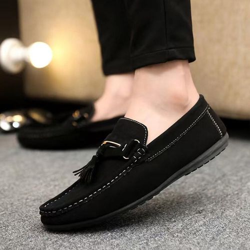 product_image_name-Fashion-Classic Tassel Pendant Men's One-Step Casual Shoes  Men's Loafers & Slip-Ons - Black-2
