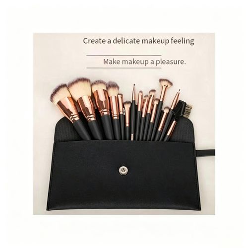 Generic 15PCS Makeup Brush Set with BagProfessional Foundation Blending Powder BlushBrush - image 2