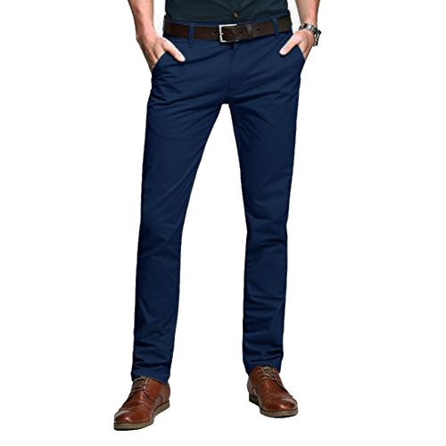 product_image_name-White Label-Slim Fit Chino Trousers -  Navy Blue-1