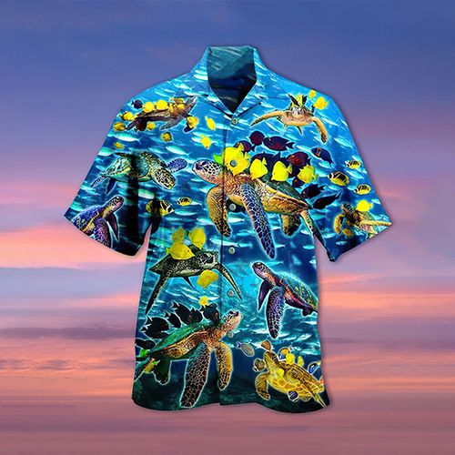 Sea Animal Shirt For Men Casual Hawaiian Shirt Shark Octopus Print Men's  Shirt Beach Travel Top Oversized Short Sleeve Blouse