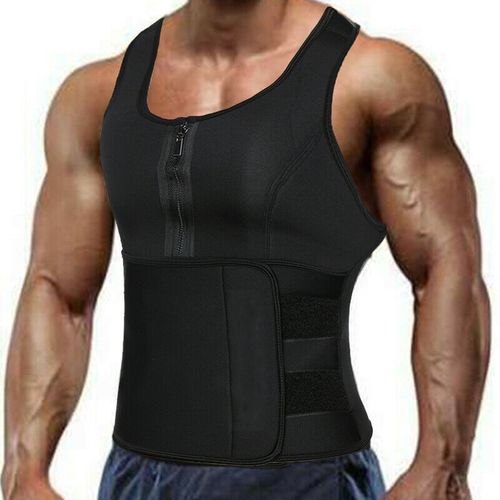 Shop Generic Men Waist Trainer Body Shaper Fat Zipper Vest Weight Loss  Neoprene Sauna Sweat Workout Vest Tank Top Faja Shapewear Online