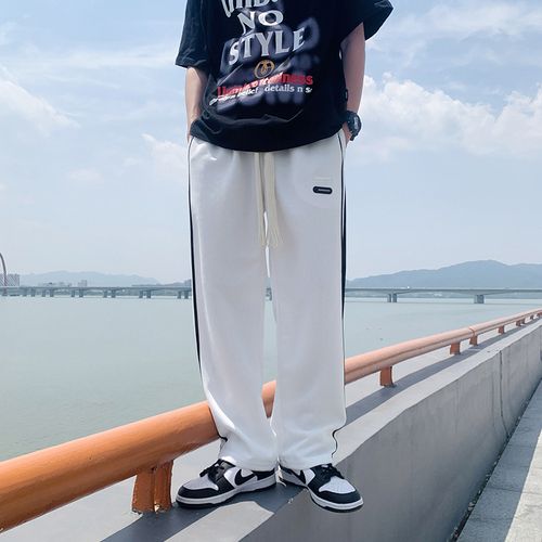 Mens Jeans White Denim Hip-Hop Baggy Skateboard Pants Relaxed Loose  Streetwear | eBay