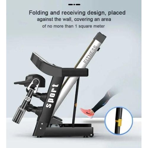 Generic Foldable Treadmills Portable Treadmill with for Home Incline Walking Bluetooth Speaker with massager Machine - Black - image 5