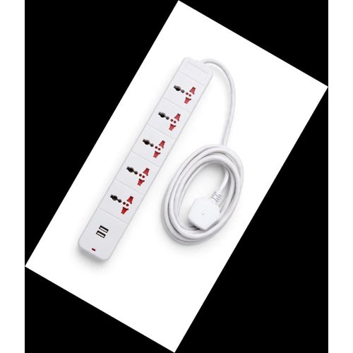 Powerful Electrical Extension Board Universal Way Power Button 3M Extension Cord Socket Charger Plug Adaptor 5 Plug with 3USB Charging Port - image 3