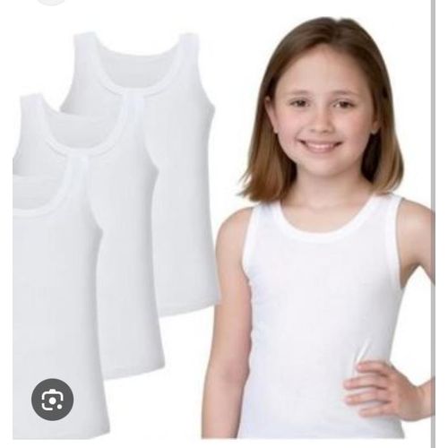 product_image_name-AD-3pcs Girls Cotton Singlet (5 - 6 years) - White-2