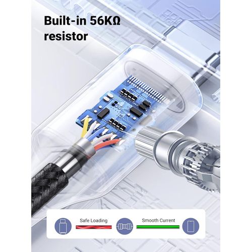 product_image_name-Ugreen-US288 3A Fast Charge, USB A to Type C Cable Braided USB C Charger 2 Meters - Black-5