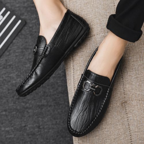 Shop Fashion Men's Casual Leather Office Loafers Slip-on Business ...