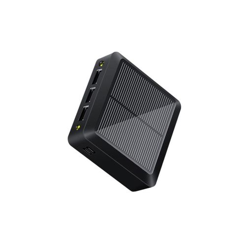 product_image_name-White Label-10000mAh 3 USB Ports Mini Solar Power Bank with Type-C & Micro USB Dual Input (L8 x W8 x H2.8)cm / (L3.1 x W3.1 x H1.1)inch - Black-1