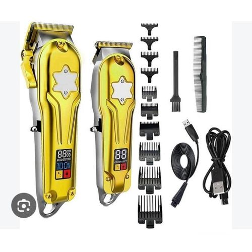 AD 2 in 1  Profession Electronic Digital Styling Clipper Trimmer - Multicolour