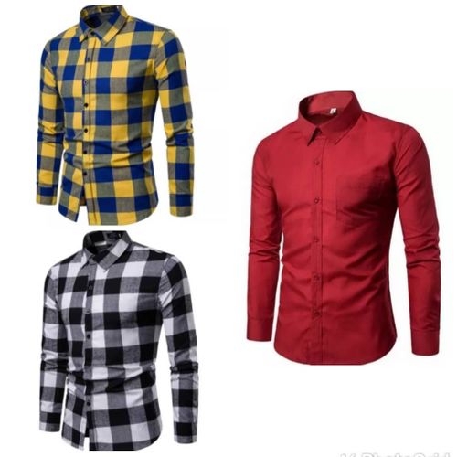 product_image_name-White Label-Long Sleeve Shirts - 3 Pieces Multicolour-1